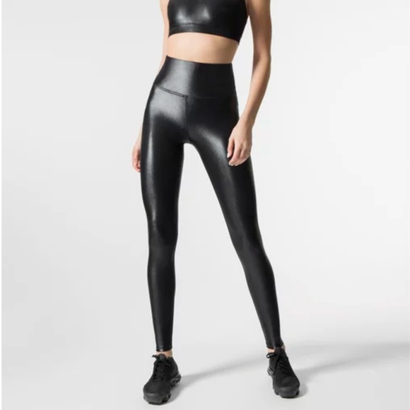 Carbon38 Pants - CARBON 38 - Shiny Black Takara Leggings Sz S
